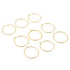 Picture of Brass Hoop Earrings 18K Real Gold Plated Circle Ring Post/ Wire Size: (21 gauge), 10 PCs