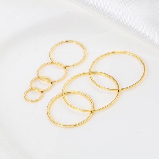 Image de 10 Pcs Connecteurs Pendentifs Breloques en Laiton Plaqué Or Véritable 18K Annulaire