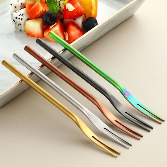 Image de Fourchette à fruits longue à poncer en acier inoxydable 304