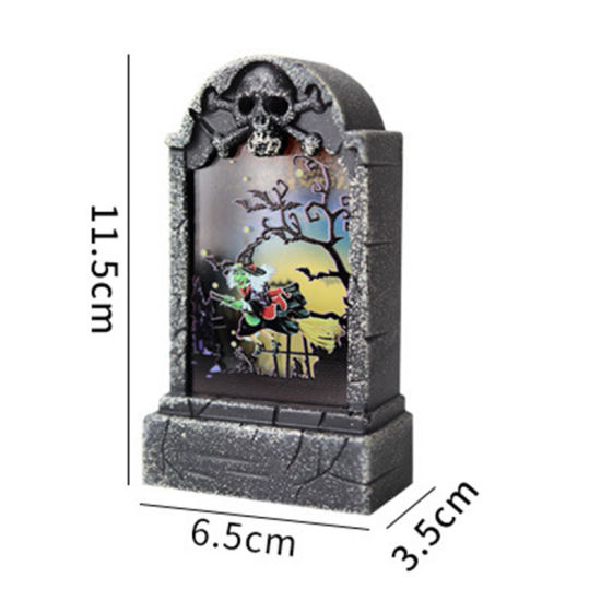 LEDライトプラスチック墓石ハロウィーンの装飾品の装飾パーティーの小道具 の画像