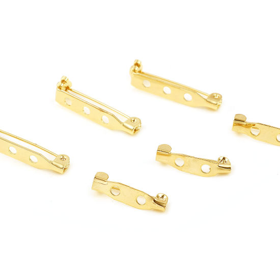 Image de Broche Epingle en Cuivre Plaqué Or Véritable 18K 10 Pcs