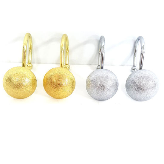 Image de Accessoires de crochet de rideau de boule résistant à la rouille d'alliage à base de fer pour les rideaux de tringles de douche de salle de bains