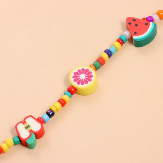 ABS 可愛い かわいい キュート ビーズネックレス 多色 フルーツ ミックスアソート 1 本 の画像