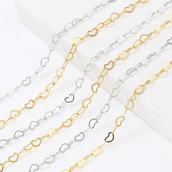 Picture of Brass Chain Findings Heart Multicolor 5x3mm, 2 M