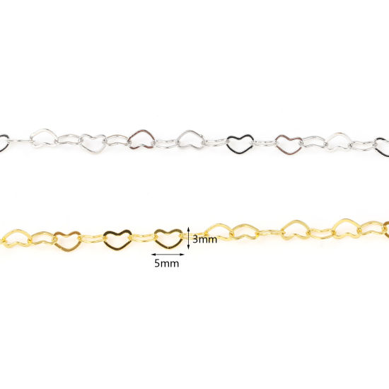 Picture of Brass Chain Findings Heart Multicolor 5x3mm, 2 M