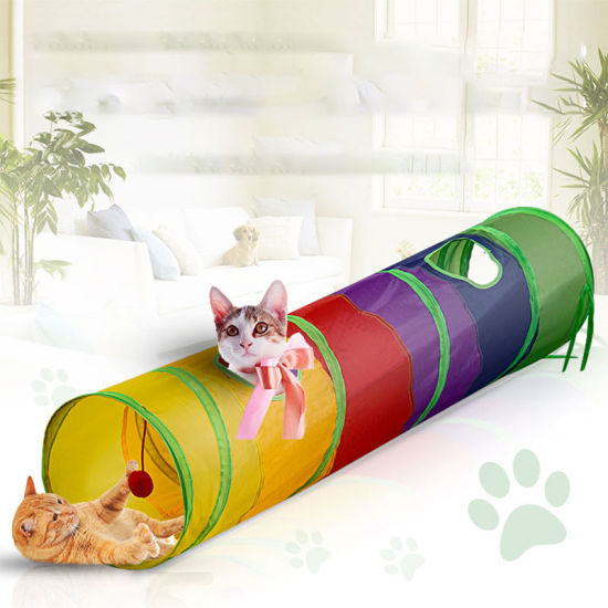 猫のトンネルインタラクティブペットのおもちゃ折りたたみ可能な耐久性のあるポータブル引裂き抵抗性あなたのペットをアクティブで幸せに刺激し続けます の画像