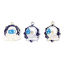 Zinc Based Alloy Galaxy Pendants Polygon Multicolor Spaceman Enamel 5 PCs