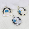 Picture of Zinc Based Alloy Galaxy Pendants Polygon Multicolor Spaceman Enamel 5 PCs