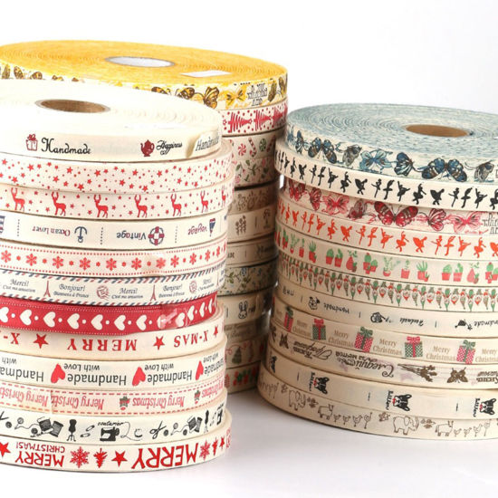 Image de Ruban en Coton Multicolore 1.5cm, 1 Rouleau 5 Yards/Rouleau)