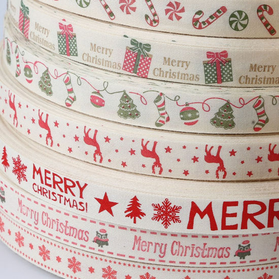 Image de Ruban en Coton Multicolore 1.5cm, 1 Rouleau 5 Yards/Rouleau)