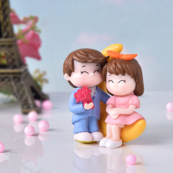 Image de Micro Paysage Miniature Décoration de Couples Poupée en Résine 