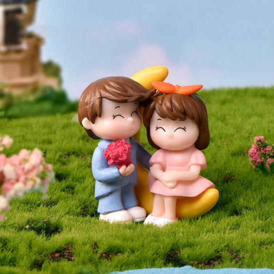 Image de Micro Paysage Miniature Décoration de Couples Poupée en Résine 