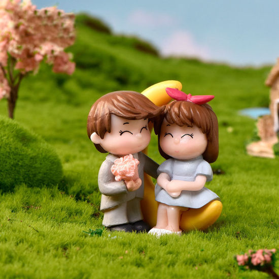 Image de Micro Paysage Miniature Décoration de Couples Poupée en Résine 