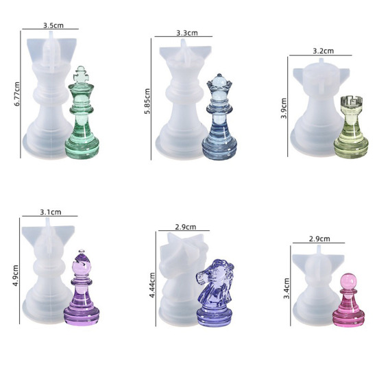 Image de Moule en Silicone Échecs Blanc 1 Pièce