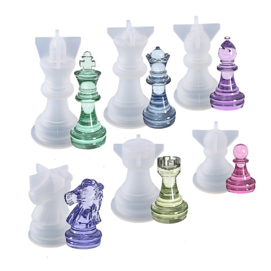Image de Moule en Silicone Échecs Blanc 1 Pièce