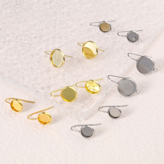 Image de Boucles d'Oreilles Puces en Acier Inoxydable Rond Multicolore avec Boucle 6 Pcs