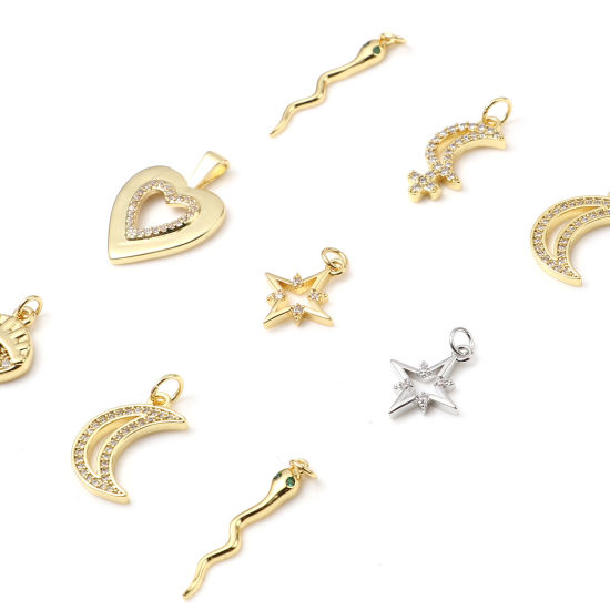 Picture of Brass Micro Pave Charms Multicolor 1 Piece