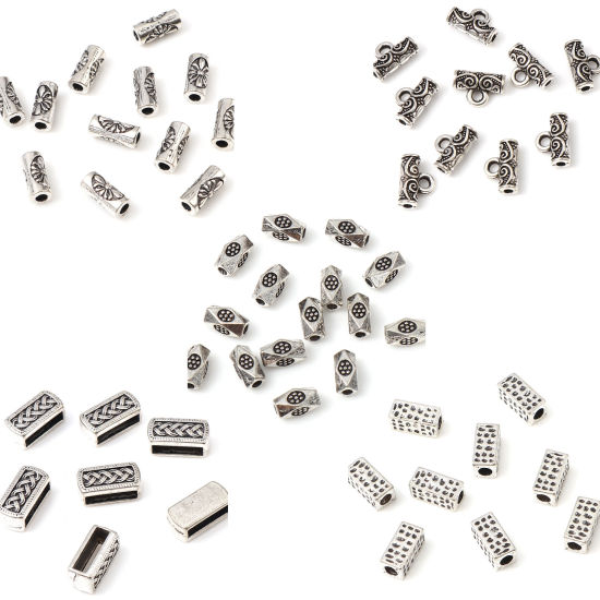 Picture of Zinc Based Alloy Spacer Beads Geometric Antique Silver Color 300 PCs