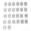 Picture of Zinc Based Alloy Charms Rectangle Silver Tone Initial Alphabet/ Capital Letter 23mm x 15mm, 10 PCs