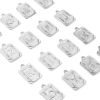 Picture of Zinc Based Alloy Charms Rectangle Silver Tone Initial Alphabet/ Capital Letter 23mm x 15mm, 10 PCs