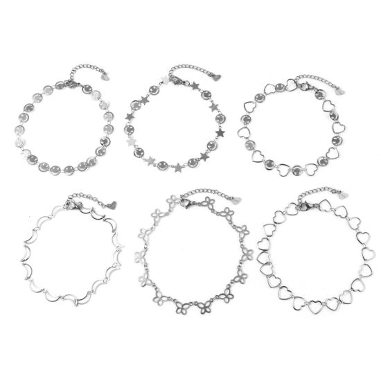 Image de Chaînes de Cheville en Acier Inoxydable Argent Mat 1 Pièce