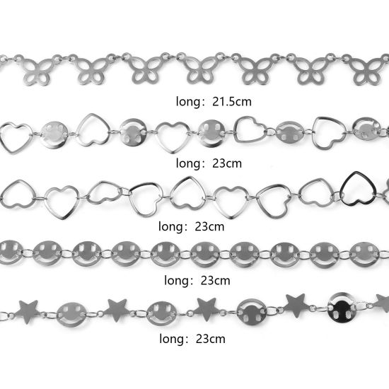 Image de Chaînes de Cheville en Acier Inoxydable Argent Mat 1 Pièce