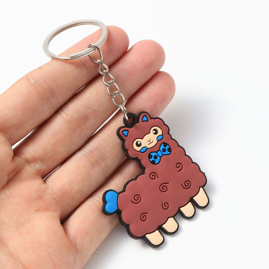 Image de Porte-Clés en PVC Multicolore Alpaca Animal 10 Pcs