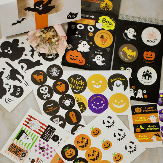 紙 ハロウィン 封印シール 多色 2 枚 の画像