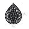 Picture of Iron Based Alloy Filigree Stamping Pendants Drop Multicolor Flower 4.9cm x 3.9cm, 10 PCs
