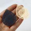 Picture of Iron Based Alloy Filigree Stamping Pendants Drop Multicolor Flower 4.9cm x 3.9cm, 10 PCs