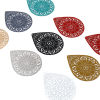 Picture of Iron Based Alloy Filigree Stamping Pendants Drop Multicolor Flower 4.9cm x 3.9cm, 10 PCs