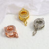 Picture of Copper Wish Pearl Locket Jewelry Charms Round Multicolor Clear Rhinestone Can Open (Fit Bead Size: 10mm) 20mm x 13mm, 1 Piece
