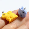 Picture of Resin Charms Rabbit Animal Silver Tone Multicolor 22mm x 21mm, 10 PCs