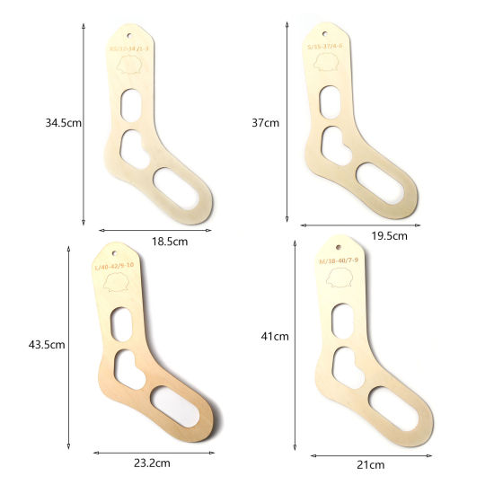 Image de Outils à Couture en Bois Chaussettes Couleur Naturelle 2 Pcs