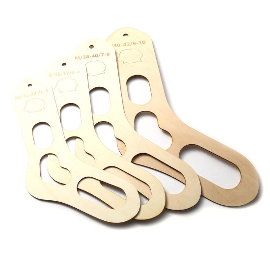 Image de Outils à Couture en Bois Chaussettes Couleur Naturelle 2 Pcs