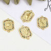 Picture of Brass Micro Pave Connectors Polygon Gold Plated Micro Pave Multicolour Cubic Zirconia 1 Piece