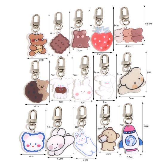 Image de Porte-Clés en Alliage de Zinc+Acrylique Multicolore 1 Pièce