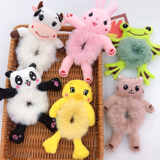 Imagen de Felpa Lazos de pelo Multicolor 1 Unidad