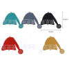 Picture of Brass Filigree Stamping Connectors Christmas Hats Multicolor Snowflake Painted 5.2cm x 4.5cm, 5 PCs