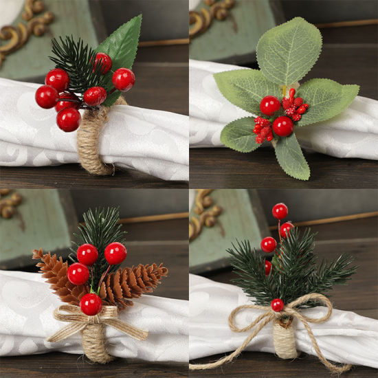 クリスマスプラスチックナプキンリングバックルホルダーテーブルデコレーション の画像