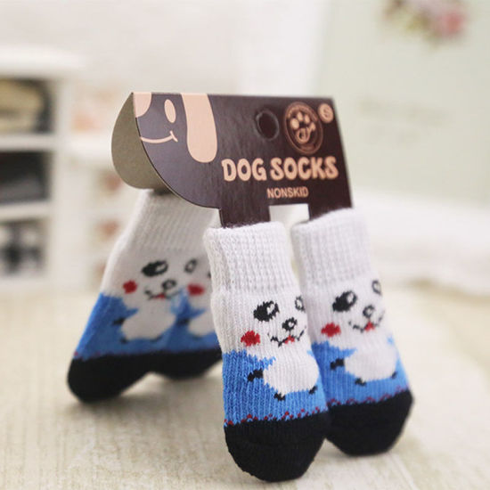 クリスマス冬暖かいアクリルウールニット犬靴下ペットアクセサリー の画像