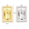 Bild von Messing Religiös Charms Rechteck Bunt Jesus Transparent Strass 1 Stück