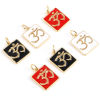 Imagen de Latón Religión Colgantes Charms Rectángulo Multicolor Símbolo de OM 2 Unidades