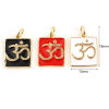 Imagen de Latón Religión Colgantes Charms Rectángulo Multicolor Símbolo de OM 2 Unidades