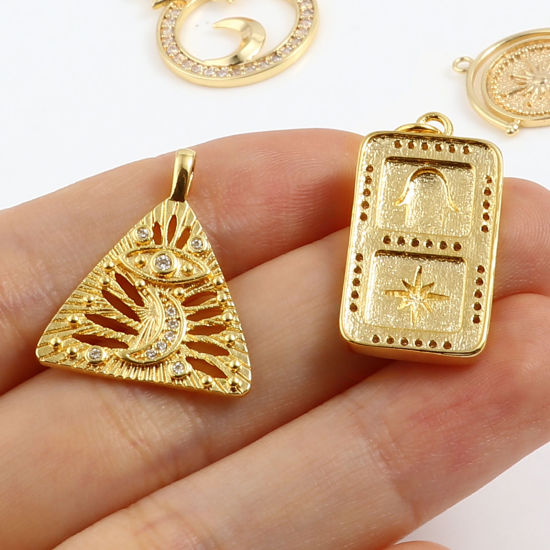 Image de Breloques Galaxie en Laiton Plaqué Or Véritable 18K 1 Pièce