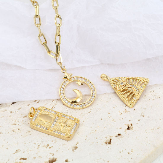 Image de Breloques Galaxie en Laiton Plaqué Or Véritable 18K 1 Pièce