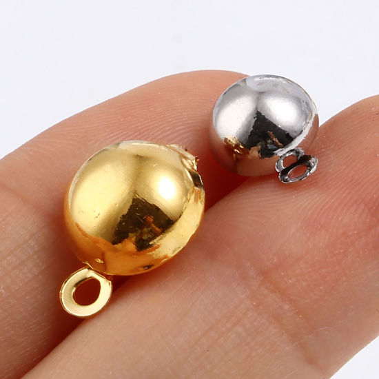 Image de Boucles d'Oreilles Puces en Laiton Multicolore Rond avec Boucle 10 Pcs