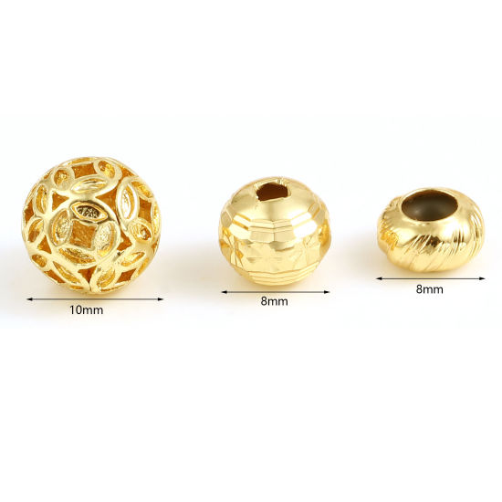 真鍮 ビーズ 18K ゴールドフィルド 5 個 の画像