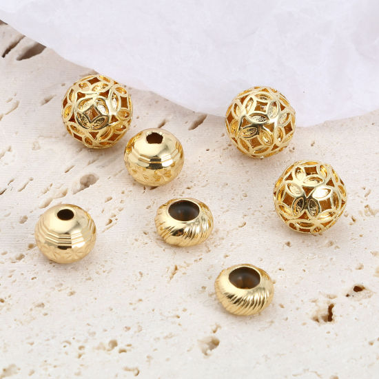 真鍮 ビーズ 18K ゴールドフィルド 5 個 の画像