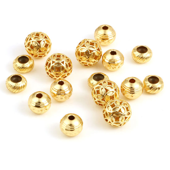 真鍮 ビーズ 18K ゴールドフィルド 5 個 の画像